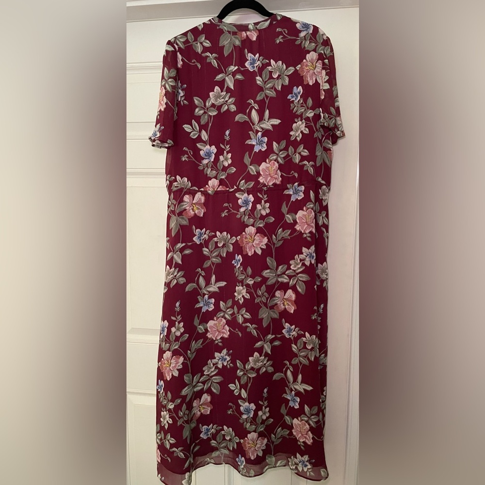 Tommy Bahama Painted Petal Midi Floral Dress | Large | Wine Colored - Picture 10 of 10